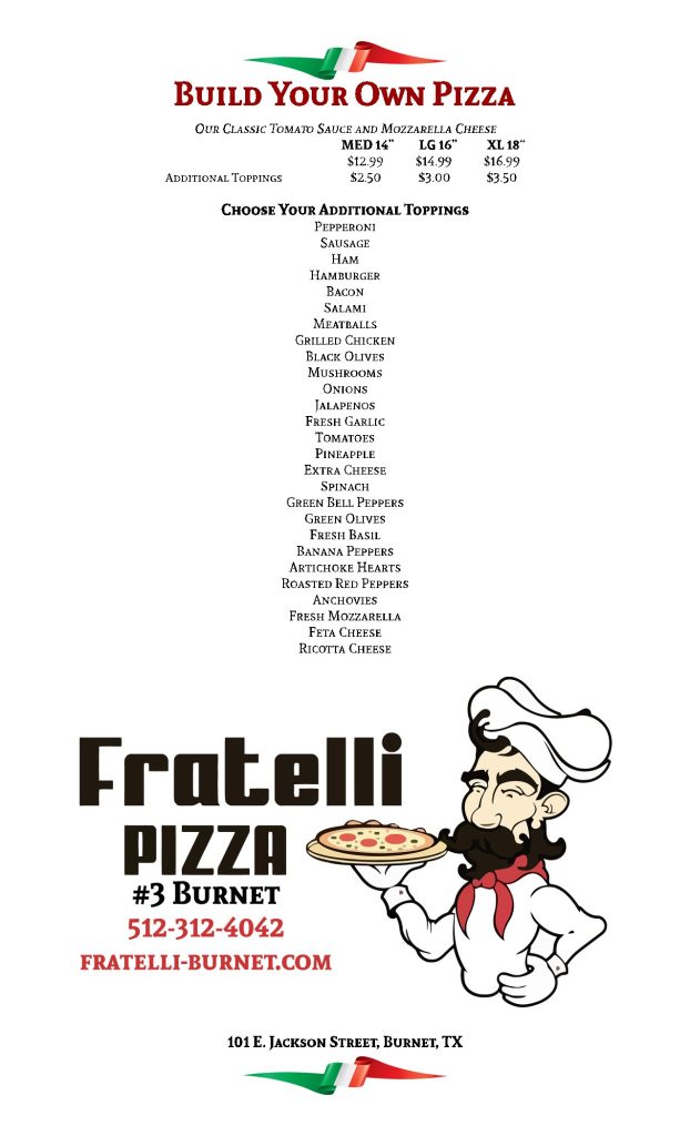 Fratelli Menu 1